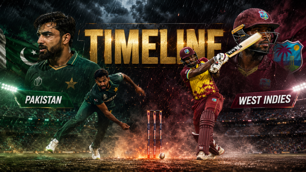 Pakistan National Cricket Team Vs West Indies Cricket Team Timeline