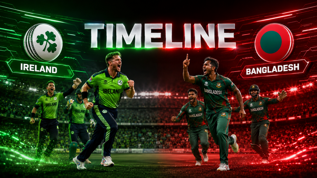 Ireland Cricket Team Vs Bangladesh National Cricket Team Timeline